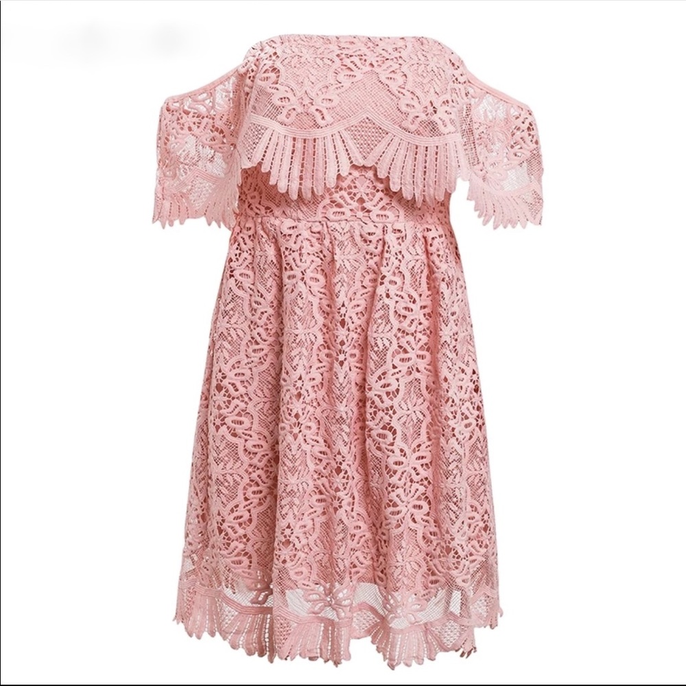 LAST ONE!!! Off Shoulders High Waist  Lace Dress - Picture 2 of 8